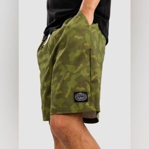 POLER STUFF Shorts Dusty Style Camo Green Mens Size Small Camp Vibes